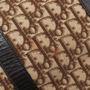 Christian Dior Trotter Canvas Hand Bag Brown Gold Auth 210794-16
