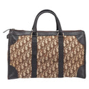 Christian Dior Trotter Canvas Hand Bag Brown Gold Auth 210794-2
