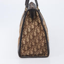 Christian Dior Trotter Canvas Hand Bag Brown Gold Auth 210794-4