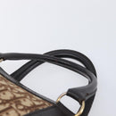 Christian Dior Trotter Canvas Hand Bag Brown Gold Auth 210794-8