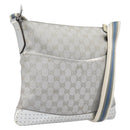 GUCCI GG Canvas Shoulder Bag Silver 145857 Auth 210814-1