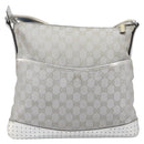 GUCCI GG Canvas Shoulder Bag Silver 145857 Auth 210814-2