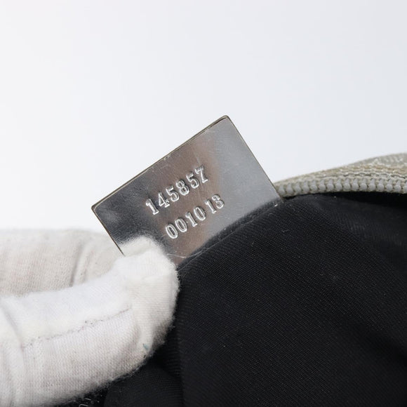 GUCCI GG Canvas Shoulder Bag Silver 145857 Auth 210814