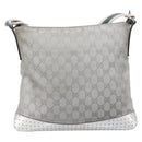 GUCCI GG Canvas Shoulder Bag Silver 145857 Auth 210814-3