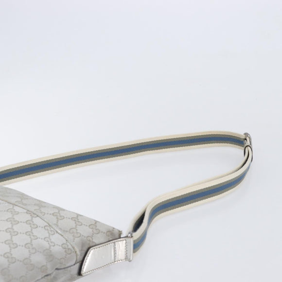 GUCCI GG Canvas Shoulder Bag Silver 145857 Auth 210814