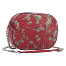 GUCCI GG Supreme Chain Shoulder Bag PVC Beige Silver 409535 Auth 210815V-1