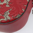 GUCCI GG Supreme Chain Shoulder Bag PVC Beige Silver 409535 Auth 210815V-13