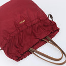 PRADA Tote Bag Nylon Red Gold Auth 210817A-9