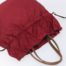 PRADA Tote Bag Nylon Red Gold Auth 210817A-20