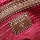 PRADA Tote Bag Nylon Red Gold Auth 210817A-21