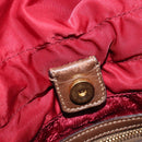 PRADA Tote Bag Nylon Red Gold Auth 210817A-22