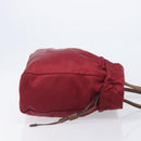 PRADA Tote Bag Nylon Red Gold Auth 210817A-3
