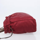 PRADA Tote Bag Nylon Red Gold Auth 210817A-4