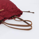 PRADA Tote Bag Nylon Red Gold Auth 210817A-7