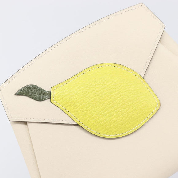 HERMES Tutti Frutti Pouch Leather Ivory Auth 210818SAM
