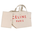 CELINE Hand Bag Canvas Ivory Silver Auth 210821A-1