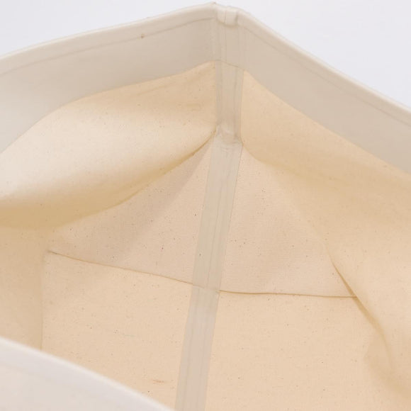 CELINE Hand Bag Canvas Ivory Silver Auth 210821A