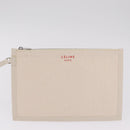 CELINE Hand Bag Canvas Ivory Silver Auth 210821A-20