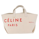 CELINE Hand Bag Canvas Ivory Silver Auth 210821A-13