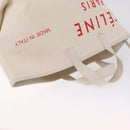 CELINE Hand Bag Canvas Ivory Silver Auth 210821A-7
