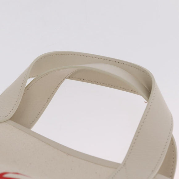 CELINE Hand Bag Canvas Ivory Silver Auth 210821A