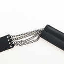 CHANEL Matelasse Camellia Chain Shoulder Bag tweed Gray Silver CC Auth 210823A-13