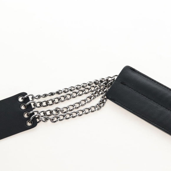 CHANEL Matelasse Camellia Chain Shoulder Bag tweed Gray Silver CC Auth 210823A