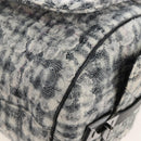 CHANEL Matelasse Camellia Chain Shoulder Bag tweed Gray Silver CC Auth 210823A-17