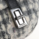 CHANEL Matelasse Camellia Chain Shoulder Bag tweed Gray Silver CC Auth 210823A-21