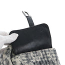 CHANEL Matelasse Camellia Chain Shoulder Bag tweed Gray Silver CC Auth 210823A-22