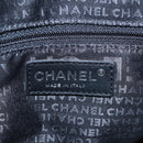 CHANEL Matelasse Camellia Chain Shoulder Bag tweed Gray Silver CC Auth 210823A-26
