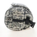 CHANEL Matelasse Camellia Chain Shoulder Bag tweed Gray Silver CC Auth 210823A-5