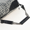 CHANEL Matelasse Camellia Chain Shoulder Bag tweed Gray Silver CC Auth 210823A-8