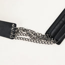 CHANEL Matelasse Camellia Chain Shoulder Bag tweed Gray Silver CC Auth 210823A-9