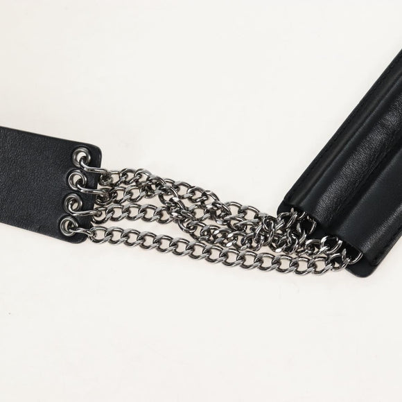 CHANEL Matelasse Camellia Chain Shoulder Bag tweed Gray Silver CC Auth 210823A