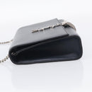 Saint Laurent Kate Chain Shoulder Bag Leather Navy Silver Auth 210824V-4