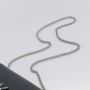 Saint Laurent Kate Chain Shoulder Bag Leather Navy Silver Auth 210824V-8