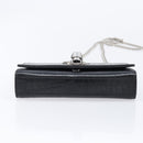 Saint Laurent Kate Chain Shoulder Bag Leather Black Silver Auth 210832V-10