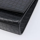 Saint Laurent Kate Chain Shoulder Bag Leather Black Silver Auth 210832V-11