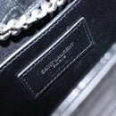 Saint Laurent Kate Chain Shoulder Bag Leather Black Silver Auth 210832V-22