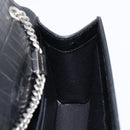 Saint Laurent Kate Chain Shoulder Bag Leather Black Silver Auth 210832V-24