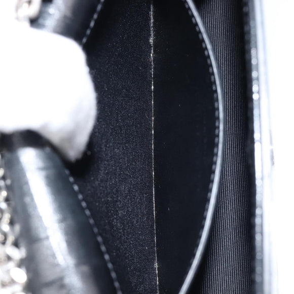 Saint Laurent Kate Chain Shoulder Bag Leather Black Silver Auth 210832V