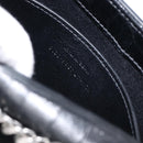 Saint Laurent Kate Chain Shoulder Bag Leather Black Silver Auth 210832V-27