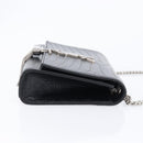 Saint Laurent Kate Chain Shoulder Bag Leather Black Silver Auth 210832V-4