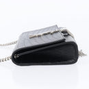 Saint Laurent Kate Chain Shoulder Bag Leather Black Silver Auth 210832V-5