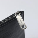 FENDI Zucca Canvas Clutch Bag PVC Black Silver 7N0078 Auth 210833A-12
