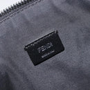 FENDI Zucca Canvas Clutch Bag PVC Black Silver 7N0078 Auth 210833A-13