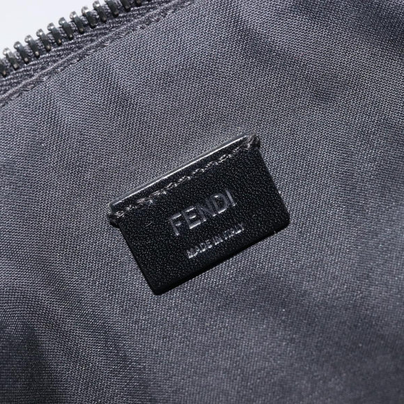 FENDI Zucca Canvas Clutch Bag PVC Black Silver 7N0078 Auth 210833A