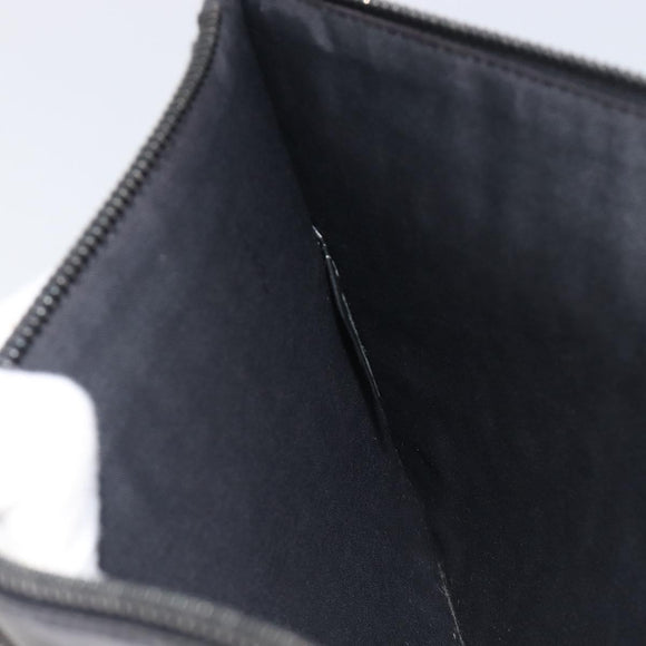 FENDI Zucca Canvas Clutch Bag PVC Black Silver 7N0078 Auth 210833A