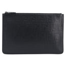 FENDI Zucca Canvas Clutch Bag PVC Black Silver 7N0078 Auth 210833A-2